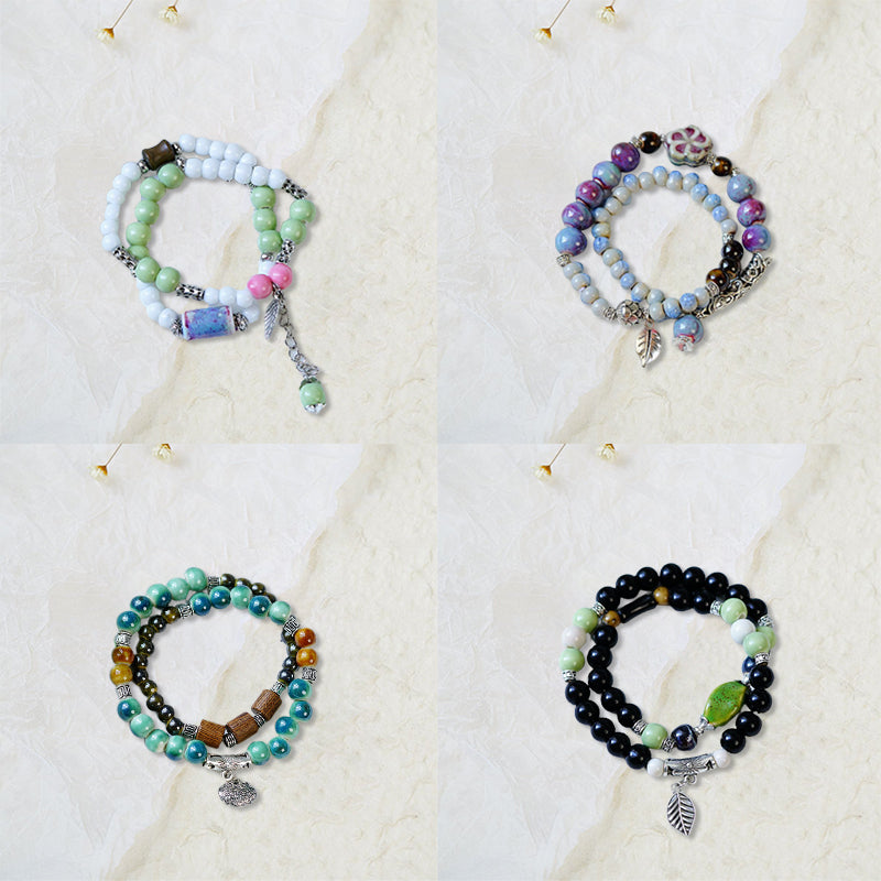 🔥Economisez jusqu'à [49%]!🤩 Bracelet vintage en perles de céramique