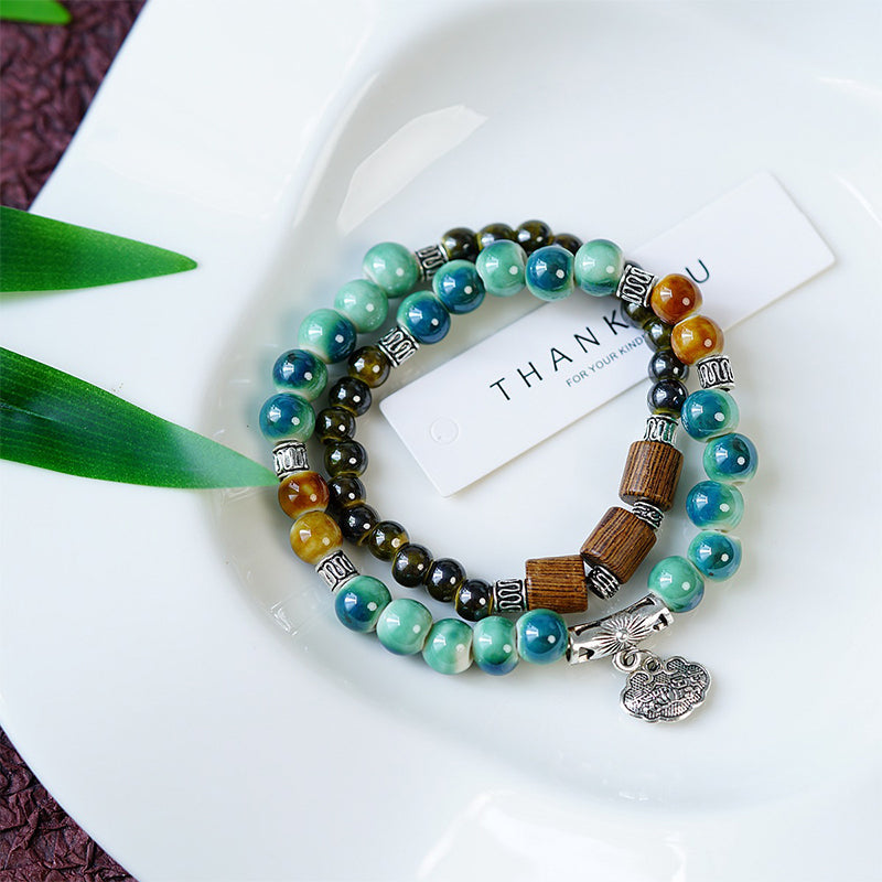 🔥Economisez jusqu'à [49%]!🤩 Bracelet vintage en perles de céramique