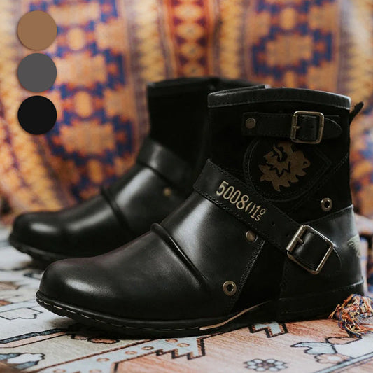 Meilleur cadeau - Bottes en cuir style cow-boy pour hommes