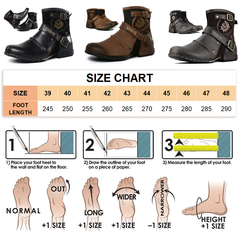 Meilleur cadeau - Bottes en cuir style cow-boy pour hommes
