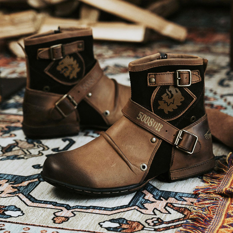 Meilleur cadeau - Bottes en cuir style cow-boy pour hommes