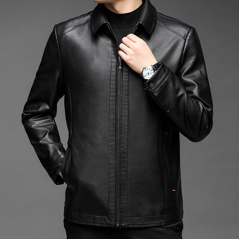 🎅✨Vente de nouveautés de Noël - 49% DE RÉDUCTION🎅✨Veste en cuir chaude et coupe-vent pour hommes
