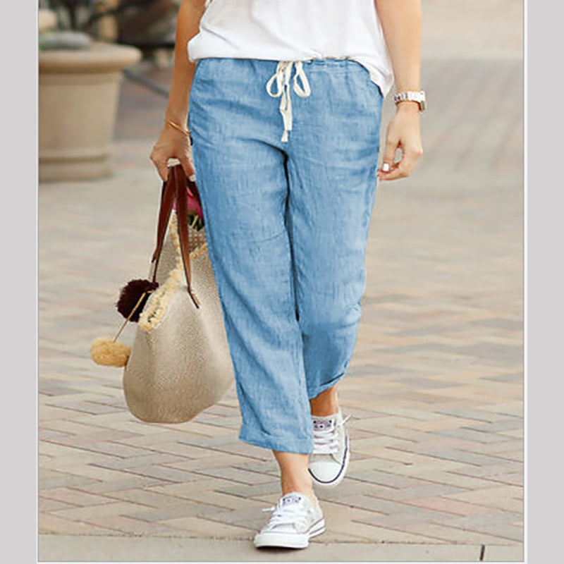 Pantalons décontractés à la cheville en lin pour femmes💐