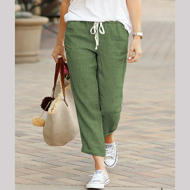 Pantalons décontractés à la cheville en lin pour femmes💐