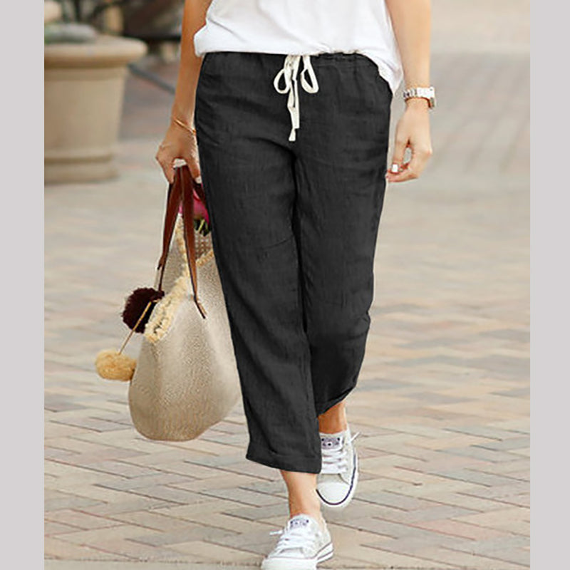 Pantalons décontractés à la cheville en lin pour femmes💐
