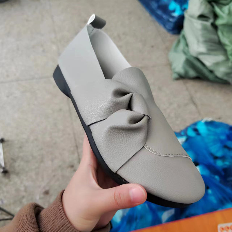 Chaussures antidérapantes à semelle souple en cuir pour femmes