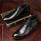👞 Bottines en cuir avec fermeture éclair double face et extrémités pointues pour hommes