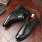 👞 Bottines en cuir avec fermeture éclair double face et extrémités pointues pour hommes