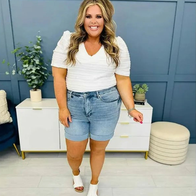 👖 DERNIÈRE JOURNÉE VENTE 49 % RÉDUCTION🔥 Short en jean à taille moyenne pour femmes