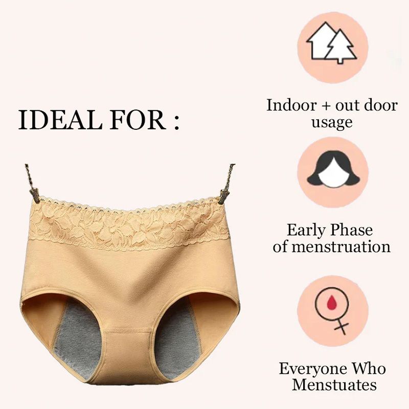 Culottes anti-fuites menstruelles en coton ultra doux à taille haute pour femmes