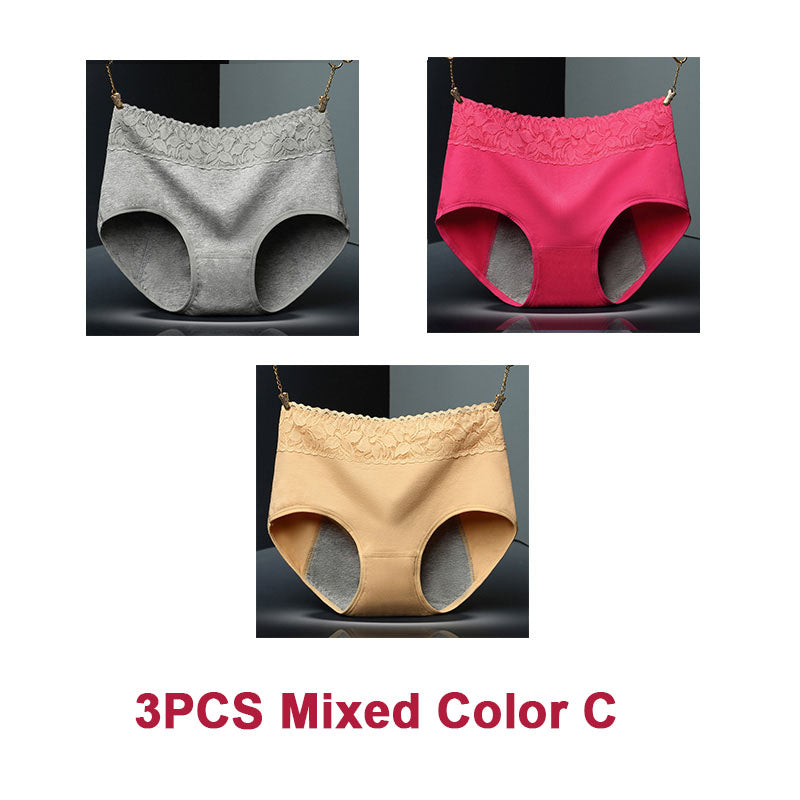 Culottes anti-fuites menstruelles en coton ultra doux à taille haute pour femmes