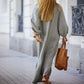 🌸Robe longue minimaliste en coton et lin à col en V pour femmes