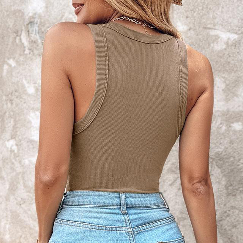 ✨49% DE RÉDUCTION ✨Débardeur côtelé avec soutien-gorge à étagère pour femme