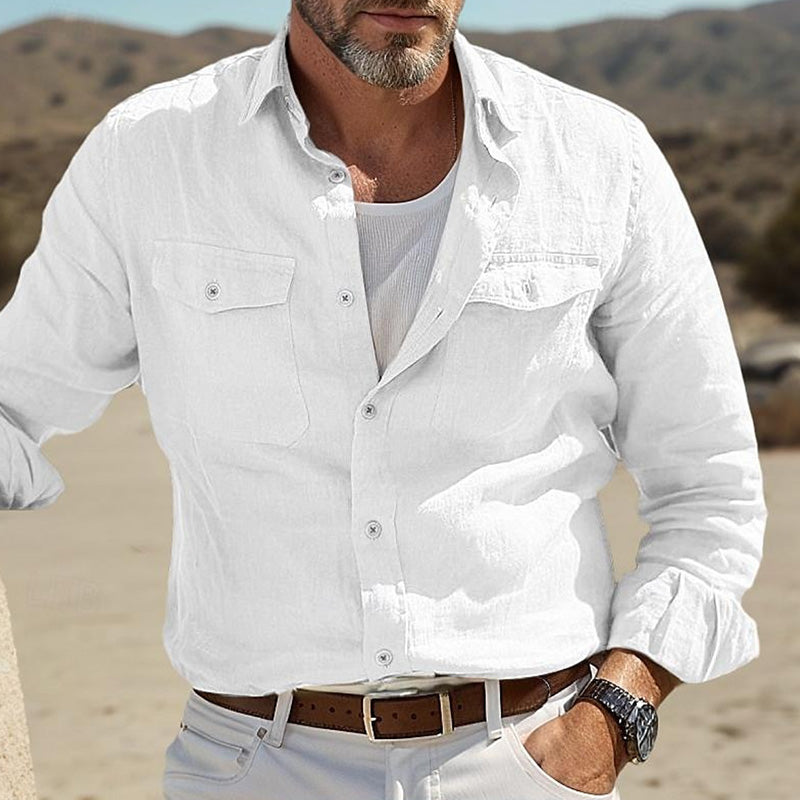 Chemise Décontractée en Lin pour Homme