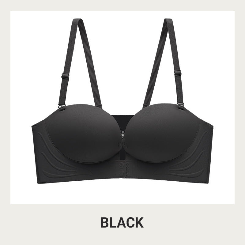 Soutien-gorge Push-up à Fermeture Frontale avec Bretelles Invisibles