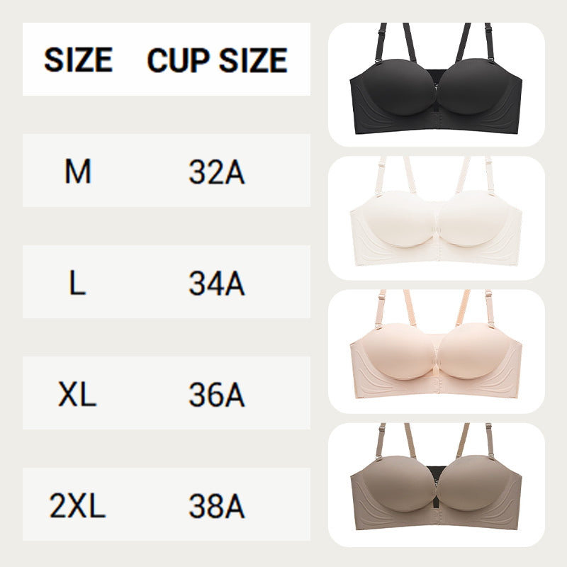 Soutien-gorge Push-up à Fermeture Frontale avec Bretelles Invisibles