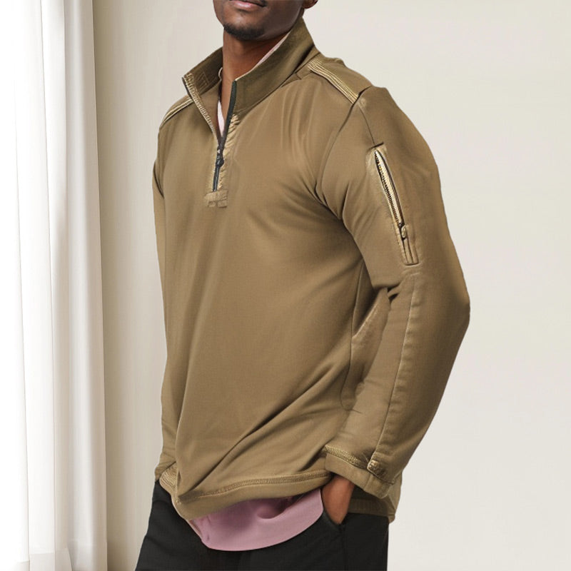 🔥Nouveautés d'automne - 49% de réduction🔥Pull Confortable à Quart de Zip avec Poches Zippées pour Homme