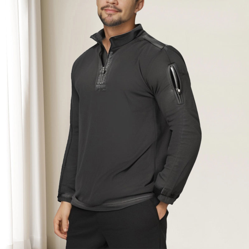 🔥Nouveautés d'automne - 49% de réduction🔥Pull Confortable à Quart de Zip avec Poches Zippées pour Homme