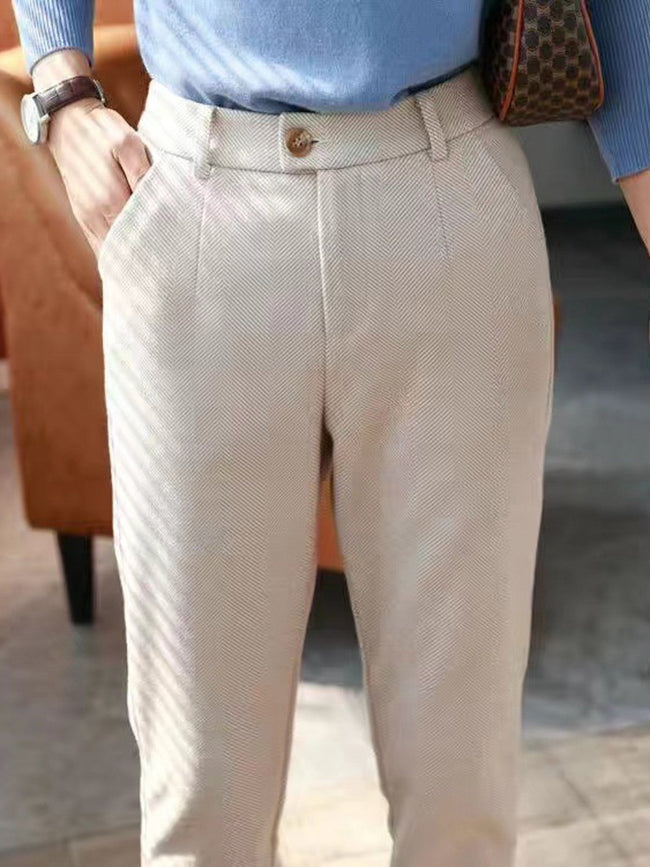 Pantalon harem en tweed nouvel automne et hiver pantalon pipe pour dames