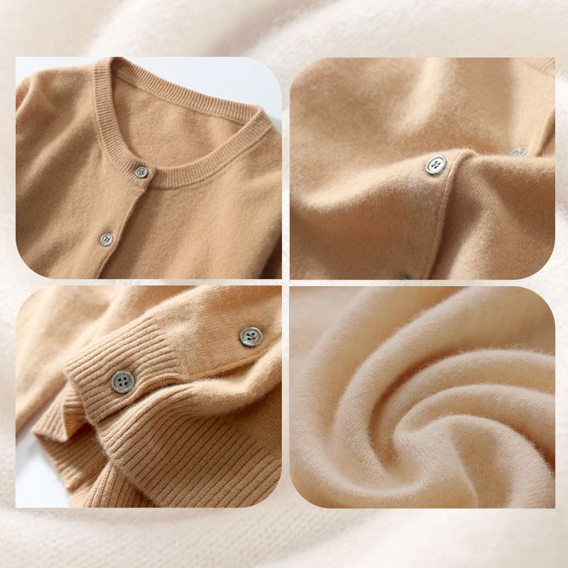 🔥2024 Vente à chaud🔥Chemise boutonnée à col rond en maille pour femme【Livraison gratuite à l'achat de 2 pièces】