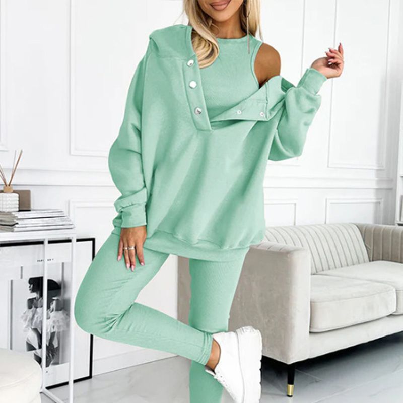 👚 50% DE RÉDUCTION ! 🏃‍♀️ Ensemble Sport 3 pièces Femme (Pull Capuche + Gilet + Pantalon) - Confortable et Tendance pour Quotidien ou Sport 2025 ✨📦