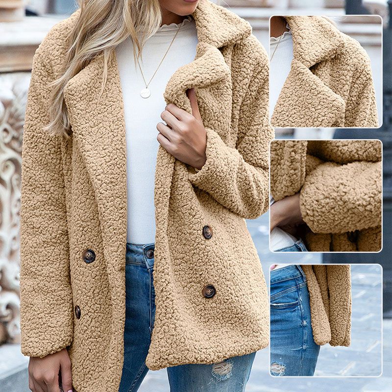 ⭐Vente à chaud 49% de rabais🌹 2024 Nouveau automne et hiver de grande taille à grande taille en peluche en peluche en velours chaud manteau dames