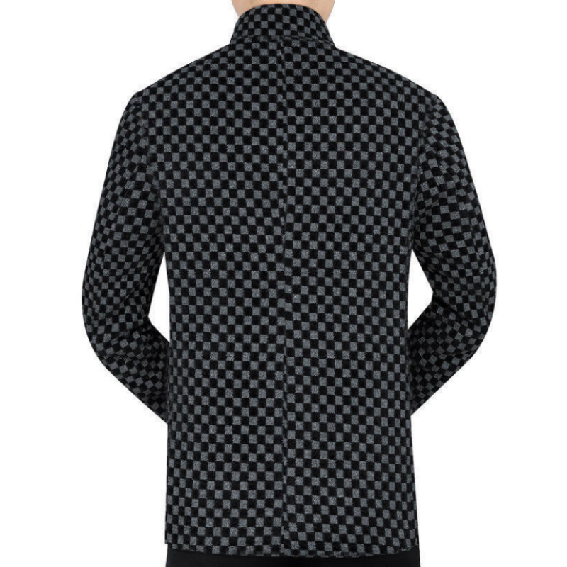 Veste chaude à carreaux tendance pour hommes avec poches