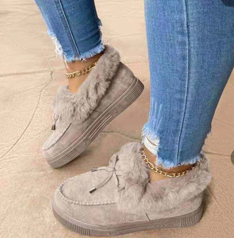 🚚 20% sur la deuxième paire de chaussures 🔥Chaussures en coton épais et chaud à bout rond pour femmes