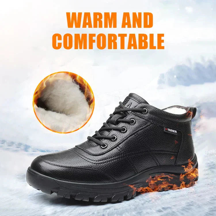 🎅Vente de Noël - 50% de réduction + livraison gratuite🎅🔥Chaussures en cuir chaud et épais pour hommes