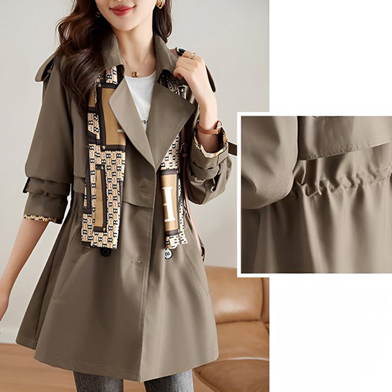 🔥 45% OFF !!🔥Trench-coat mi-long amincissant à revers pour femmes💝ACHETEZ 2- LIVRAISON GRATUITE