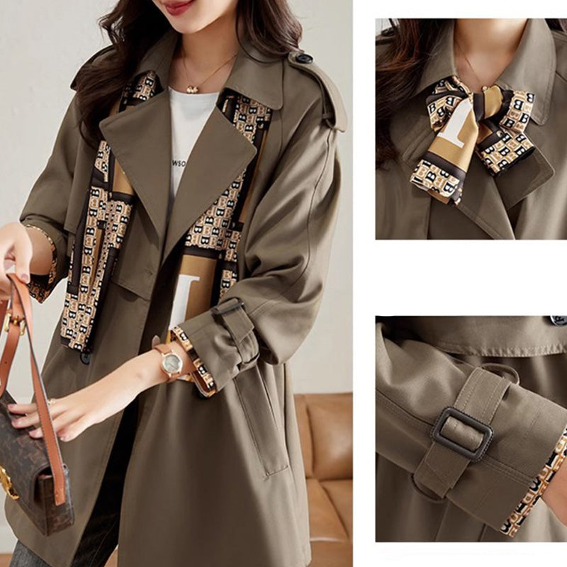 🔥 45% OFF !!🔥Trench-coat mi-long amincissant à revers pour femmes💝ACHETEZ 2- LIVRAISON GRATUITE