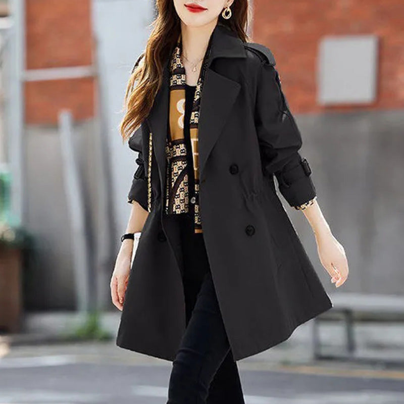 🔥 45% OFF !!🔥Trench-coat mi-long amincissant à revers pour femmes💝ACHETEZ 2- LIVRAISON GRATUITE