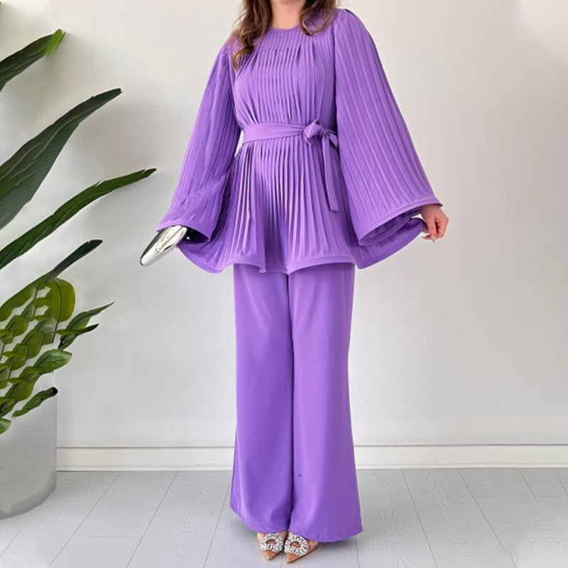 【Vente du vendredi noir - Livraison gratuite】Costume deux pièces en tissu plissé