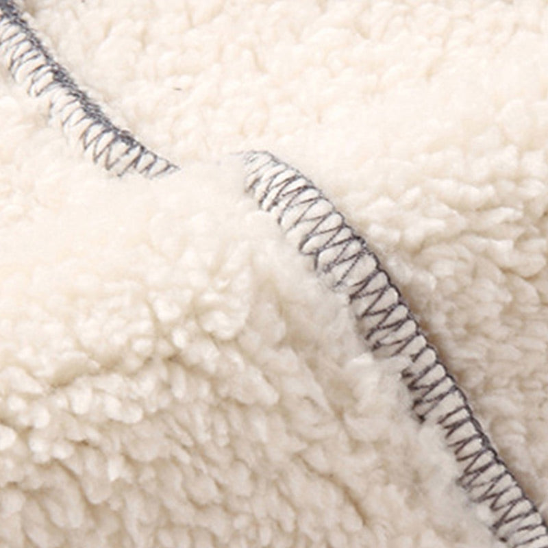 Veste d'hiver à fermeture éclair en fausse laine polaire pour hommes