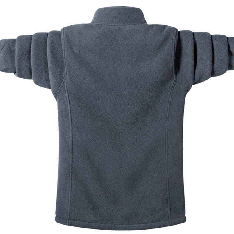 Veste d'hiver à fermeture éclair en fausse laine polaire pour hommes