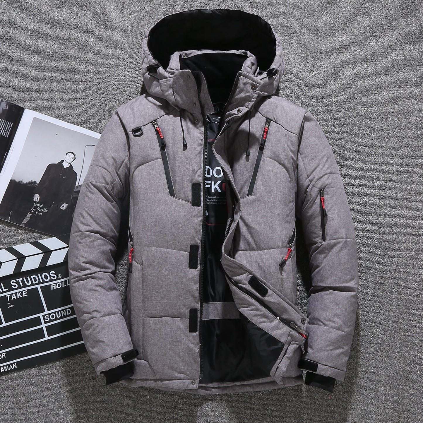 Parka blanche en duvet de canard pour hommes - Veste chaude d'hiver- Livraison gratuite