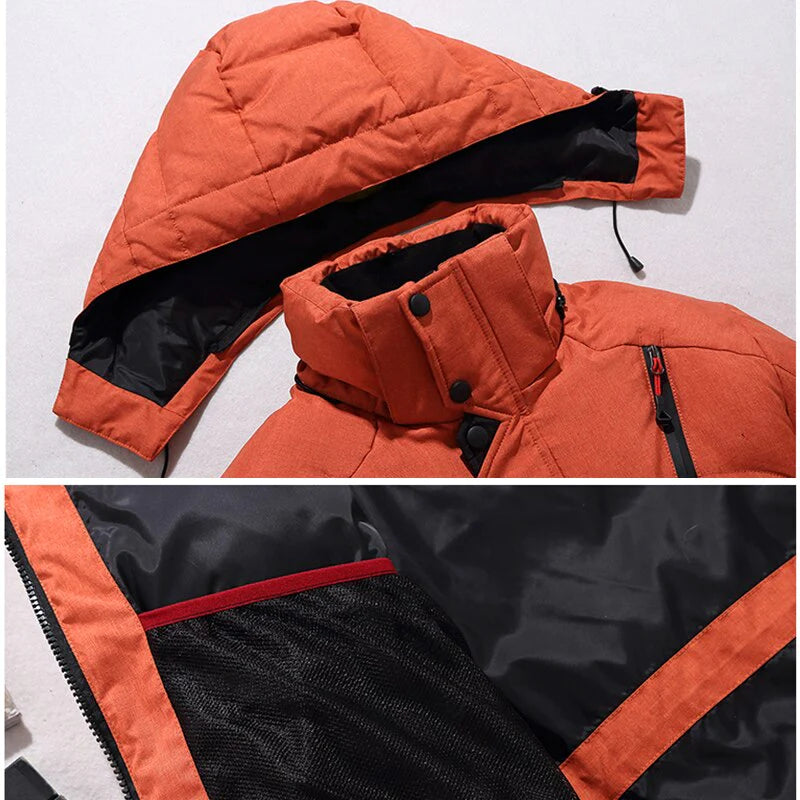 Parka blanche en duvet de canard pour hommes - Veste chaude d'hiver- Livraison gratuite