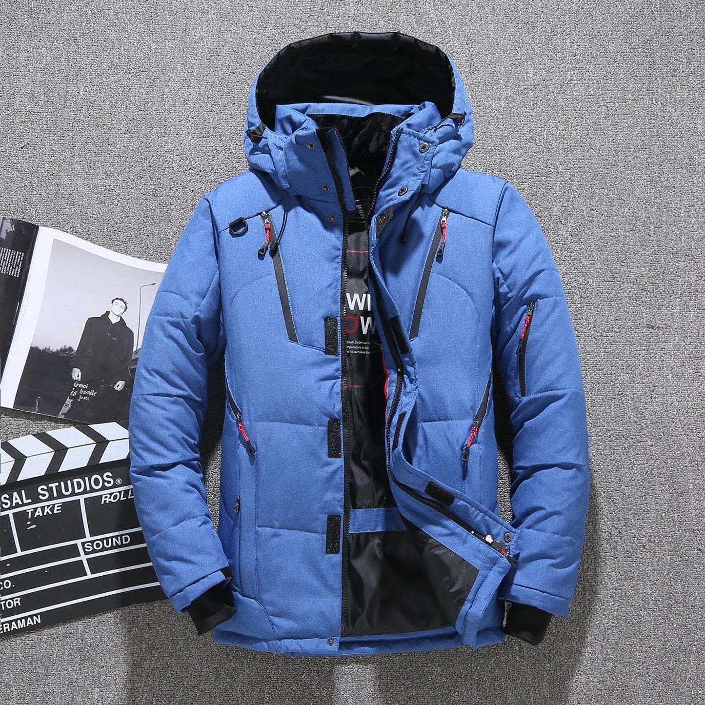 Parka blanche en duvet de canard pour hommes - Veste chaude d'hiver- Livraison gratuite