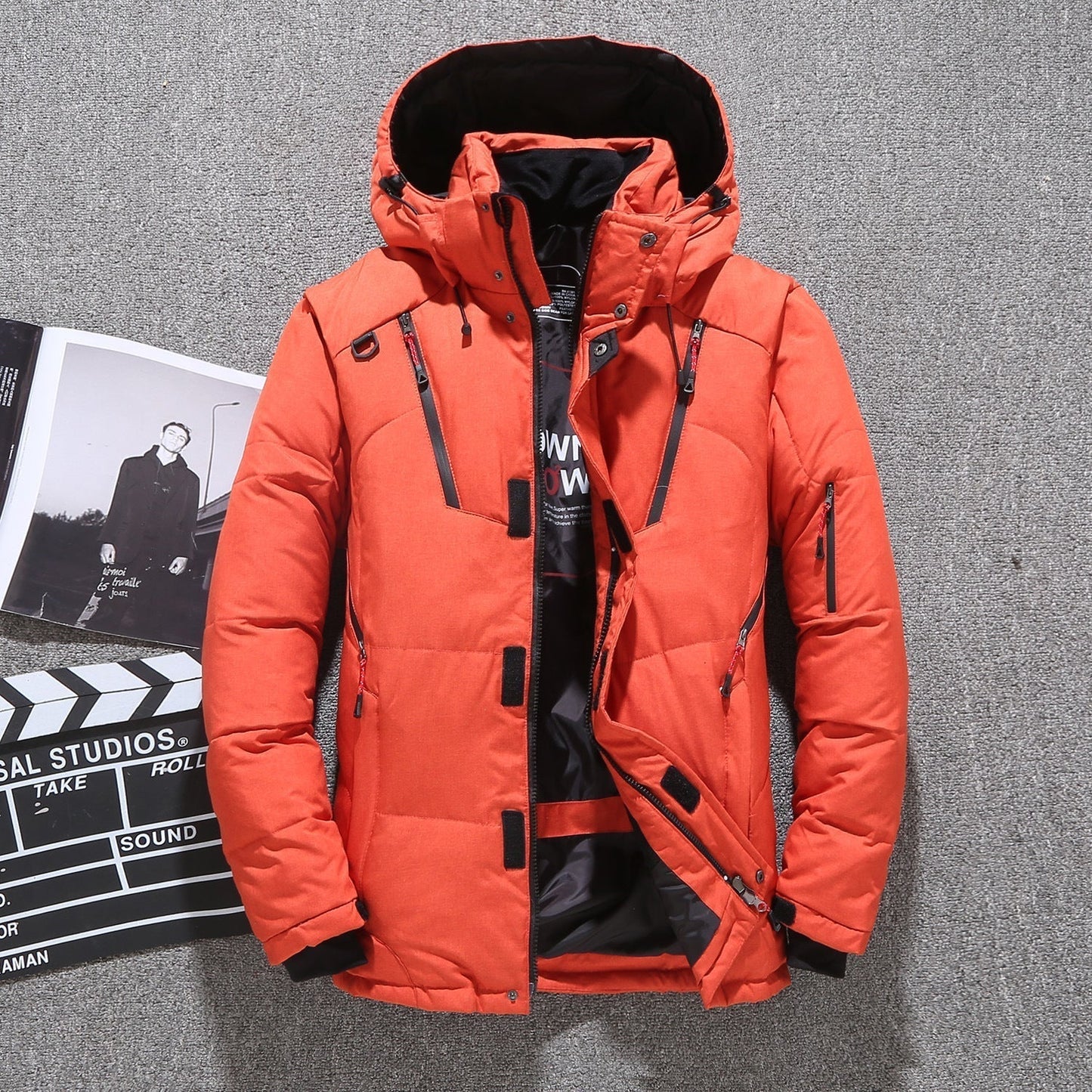 Parka blanche en duvet de canard pour hommes - Veste chaude d'hiver- Livraison gratuite