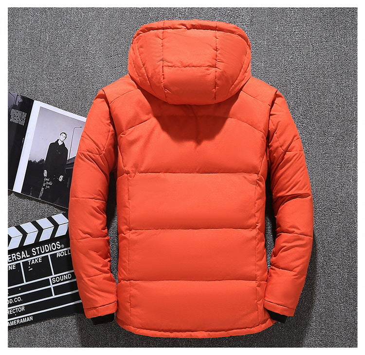 Parka blanche en duvet de canard pour hommes - Veste chaude d'hiver- Livraison gratuite