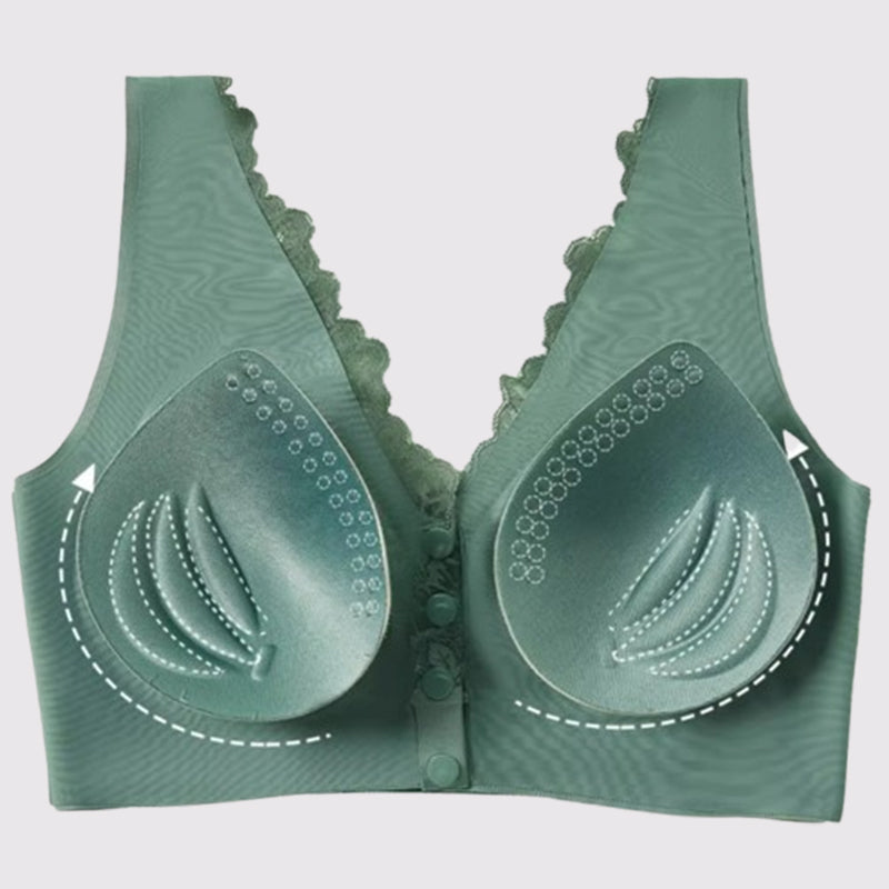 Soutien-gorge à larges bretelles sans armature à fermeture frontale pour femmes