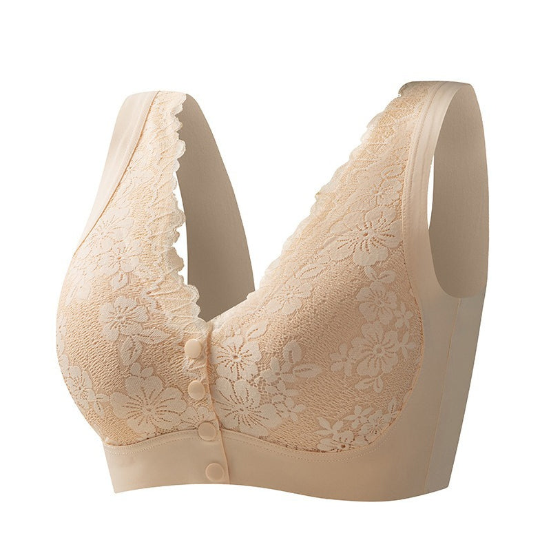 Soutien-gorge à larges bretelles sans armature à fermeture frontale pour femmes