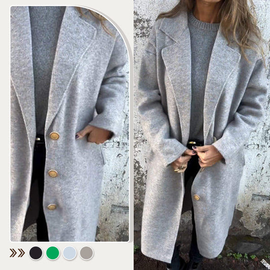 ❄️ Hiver Specials❄️ Manteau à revers en tweed à manches longues pour femmes