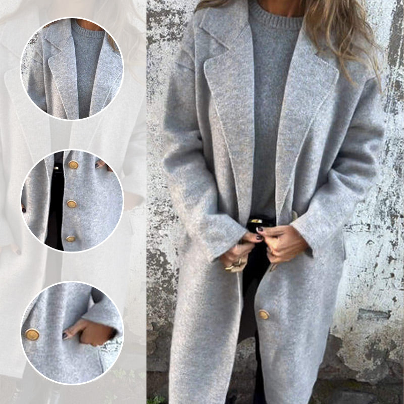 ❄️ Hiver Specials❄️ Manteau à revers en tweed à manches longues pour femmes