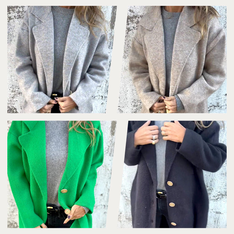 ❄️ Hiver Specials❄️ Manteau à revers en tweed à manches longues pour femmes