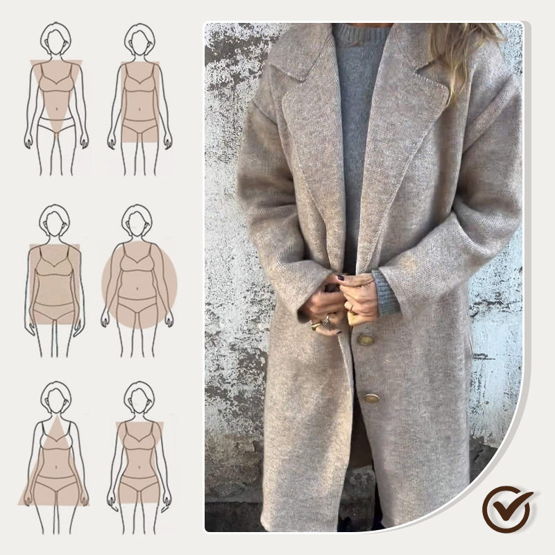❄️ Hiver Specials❄️ Manteau à revers en tweed à manches longues pour femmes