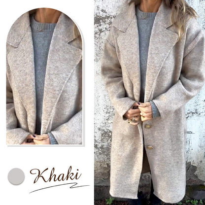 ❄️ Hiver Specials❄️ Manteau à revers en tweed à manches longues pour femmes