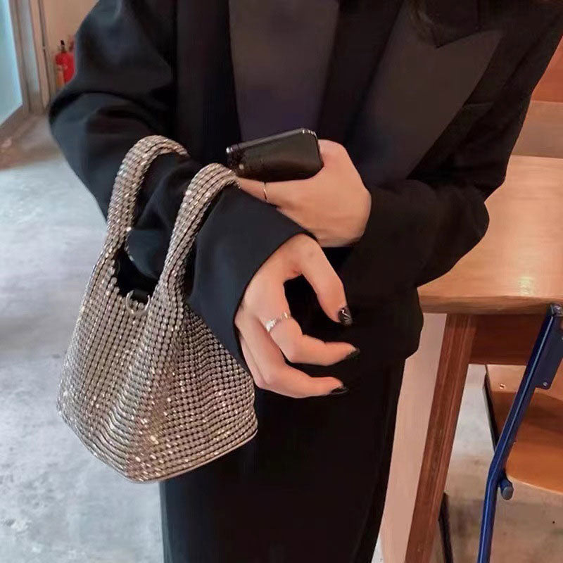 Sac à main à pochette en strass pour femmes