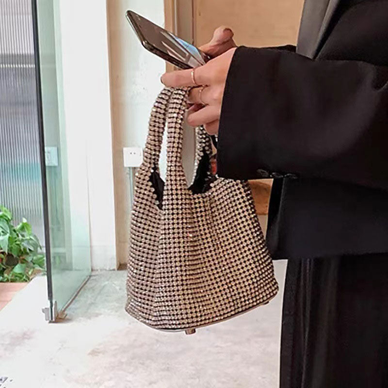 Sac à main à pochette en strass pour femmes