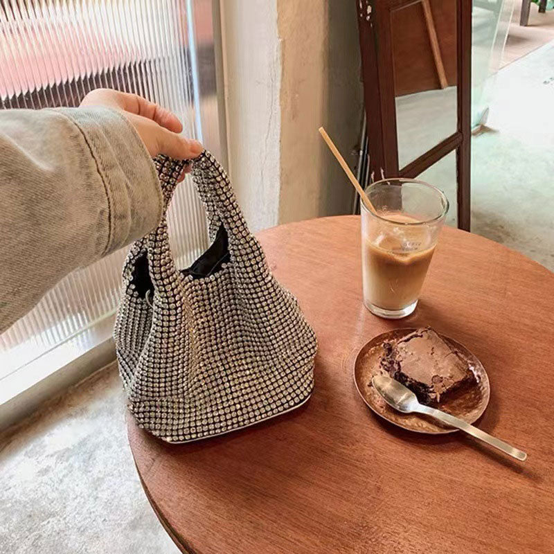 Sac à main à pochette en strass pour femmes